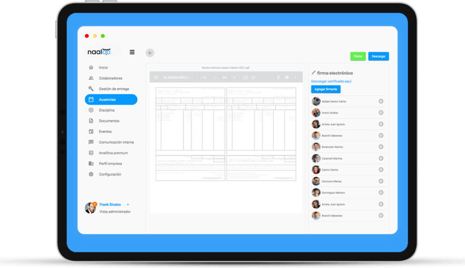 Software de Recursos Humanos - Firma electrónica