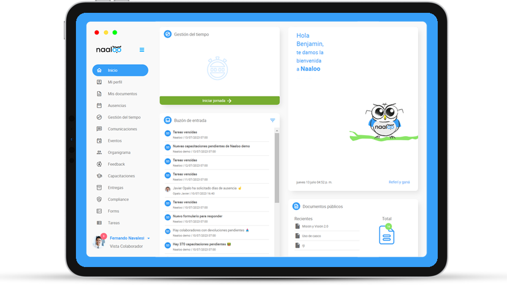 Gestión digital de Colaboradores en Naaloo
